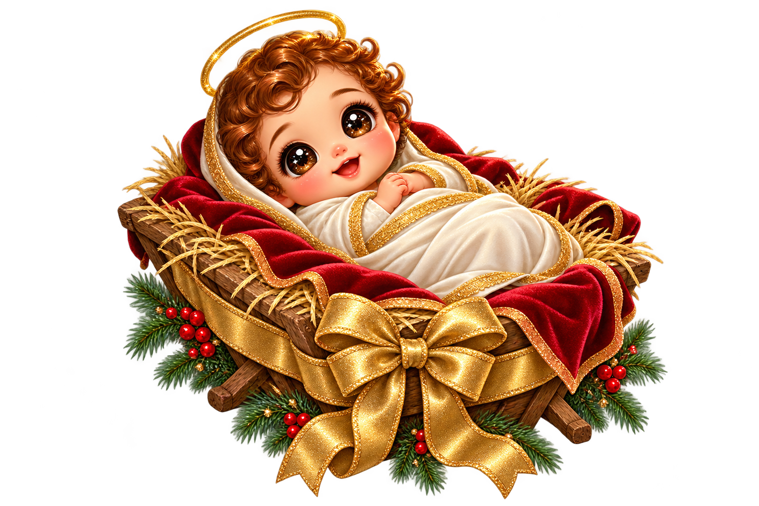 Golden Christmas gift — Original generated artwork; not a manufactured product photograph