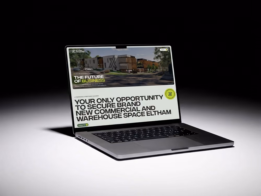 Laptop showing a commercial property website