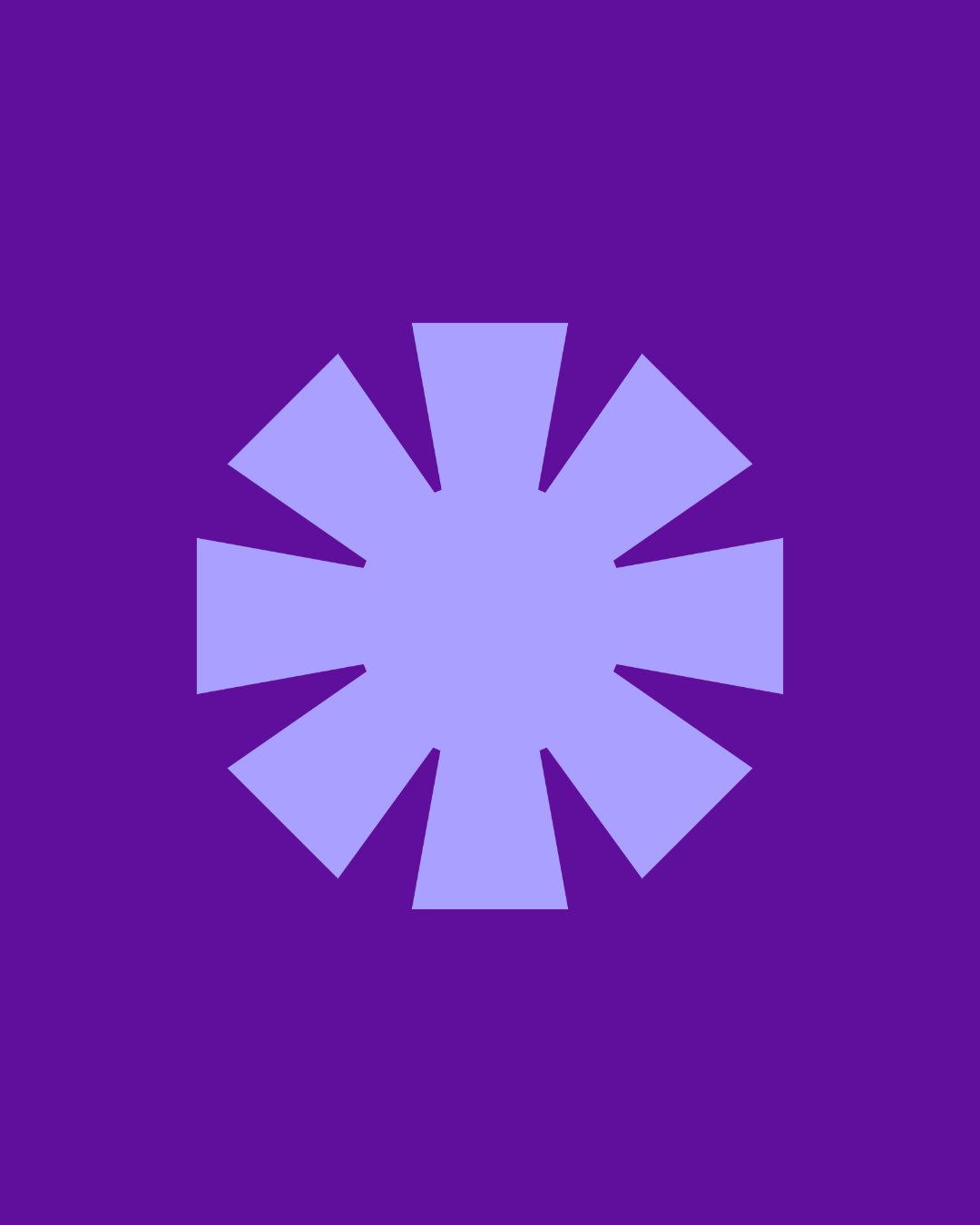 Heller Asterisk auf violettem Grund