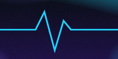 Small heartbeat line badge in cyan