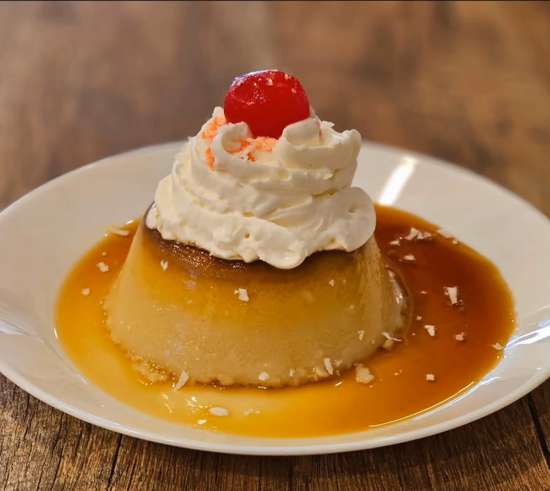 Flan at Don Chuy's Taqueria