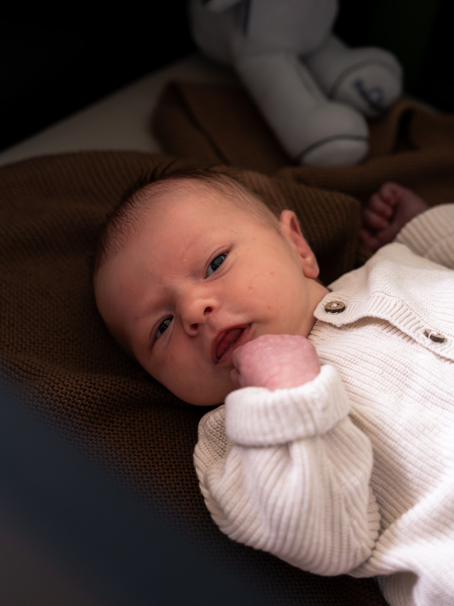 Rustig babyportret tijdens de newbornreportage van Sharina