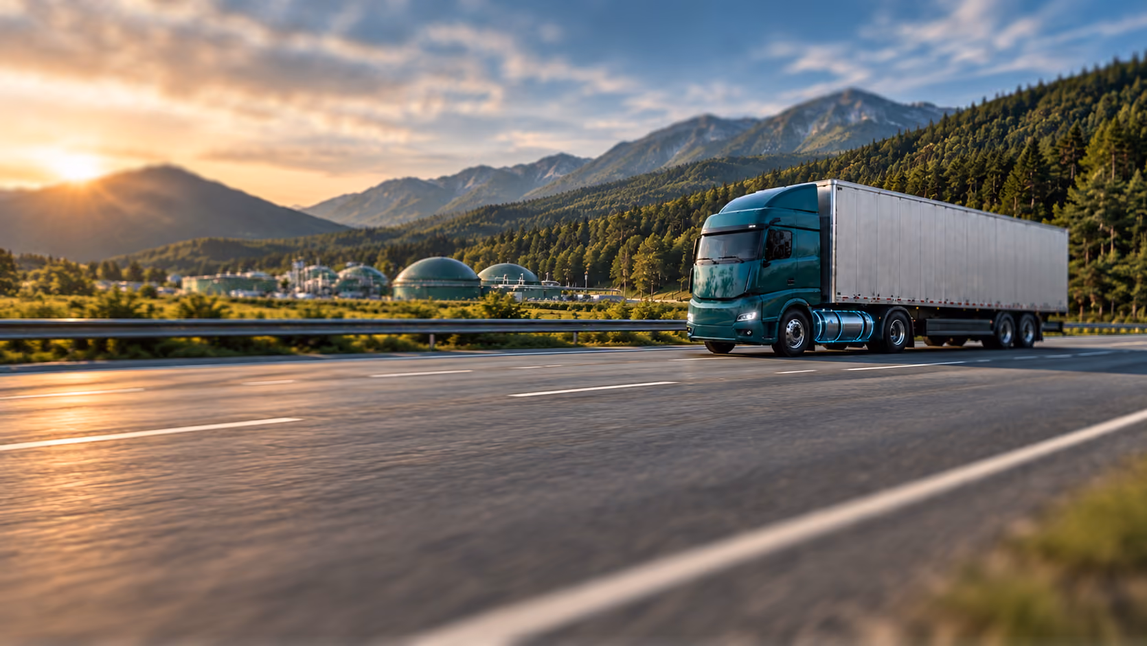Heavy-duty truck on the road