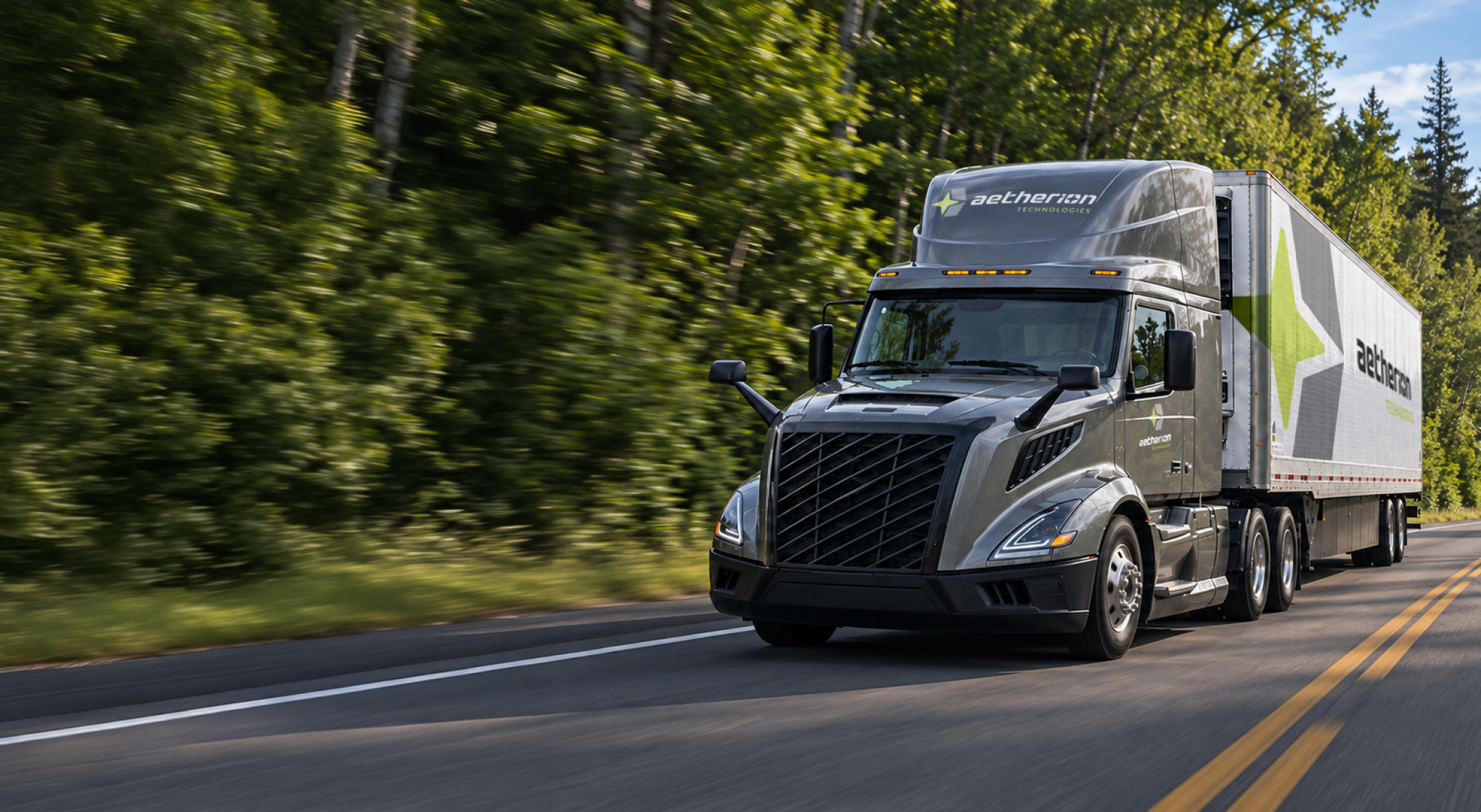 Heavy-duty truck on the road
