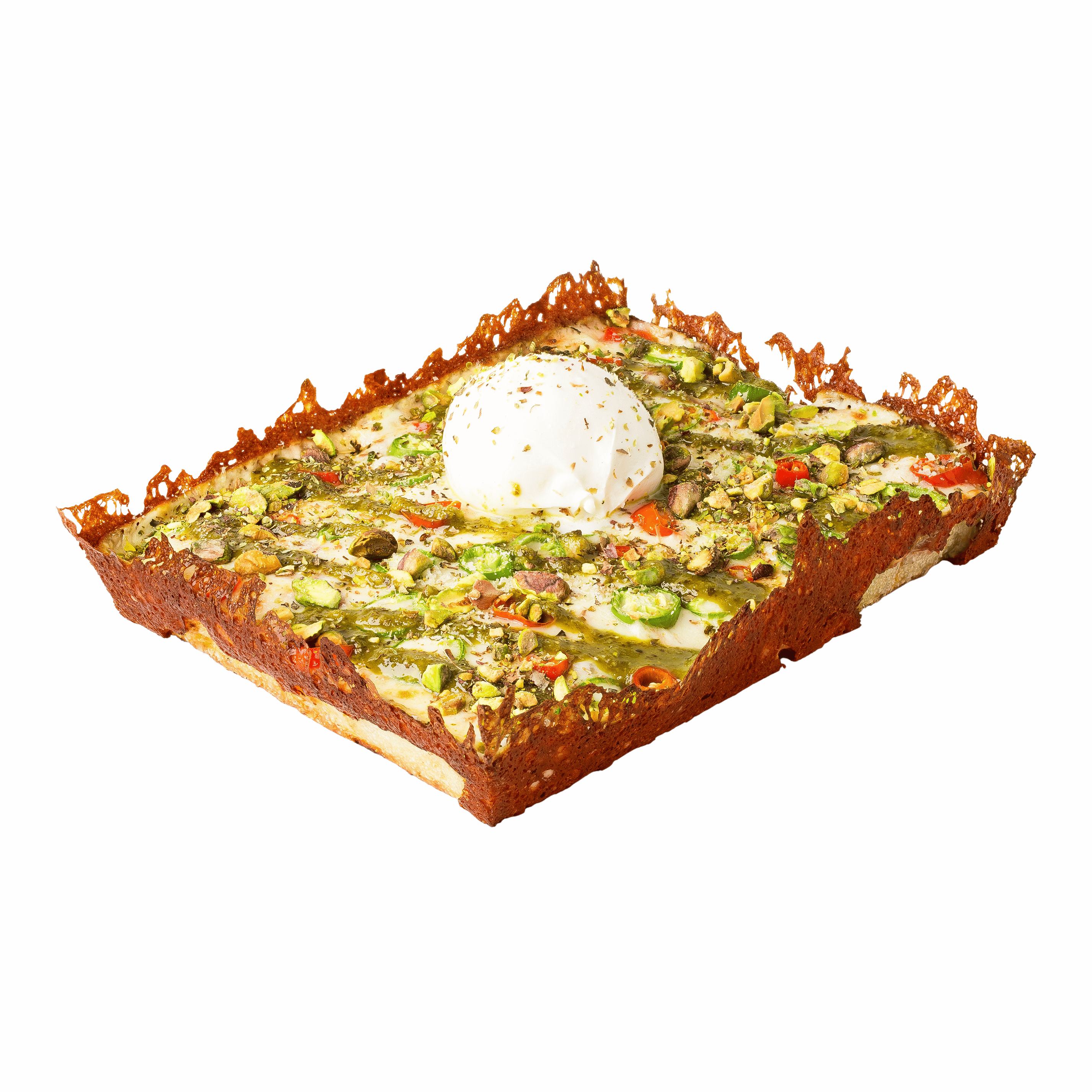 Pizza Pistachio Burrata w stylu Detroit