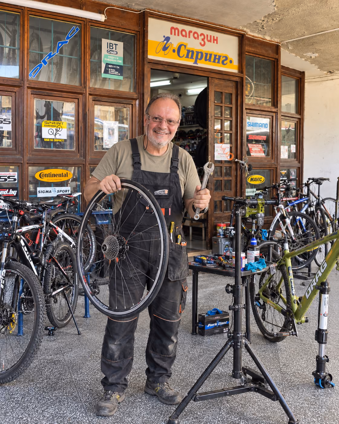 [background image] image of a bike workshop (for a bicycle shop)