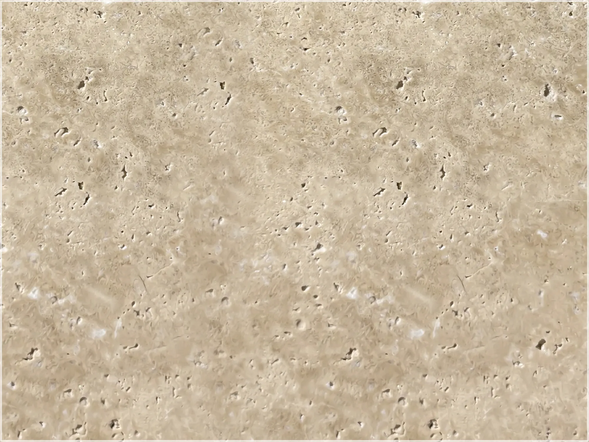 Close-up of Walnut Travertine with warm beige tones, soft tan variation, and natural surface pores.