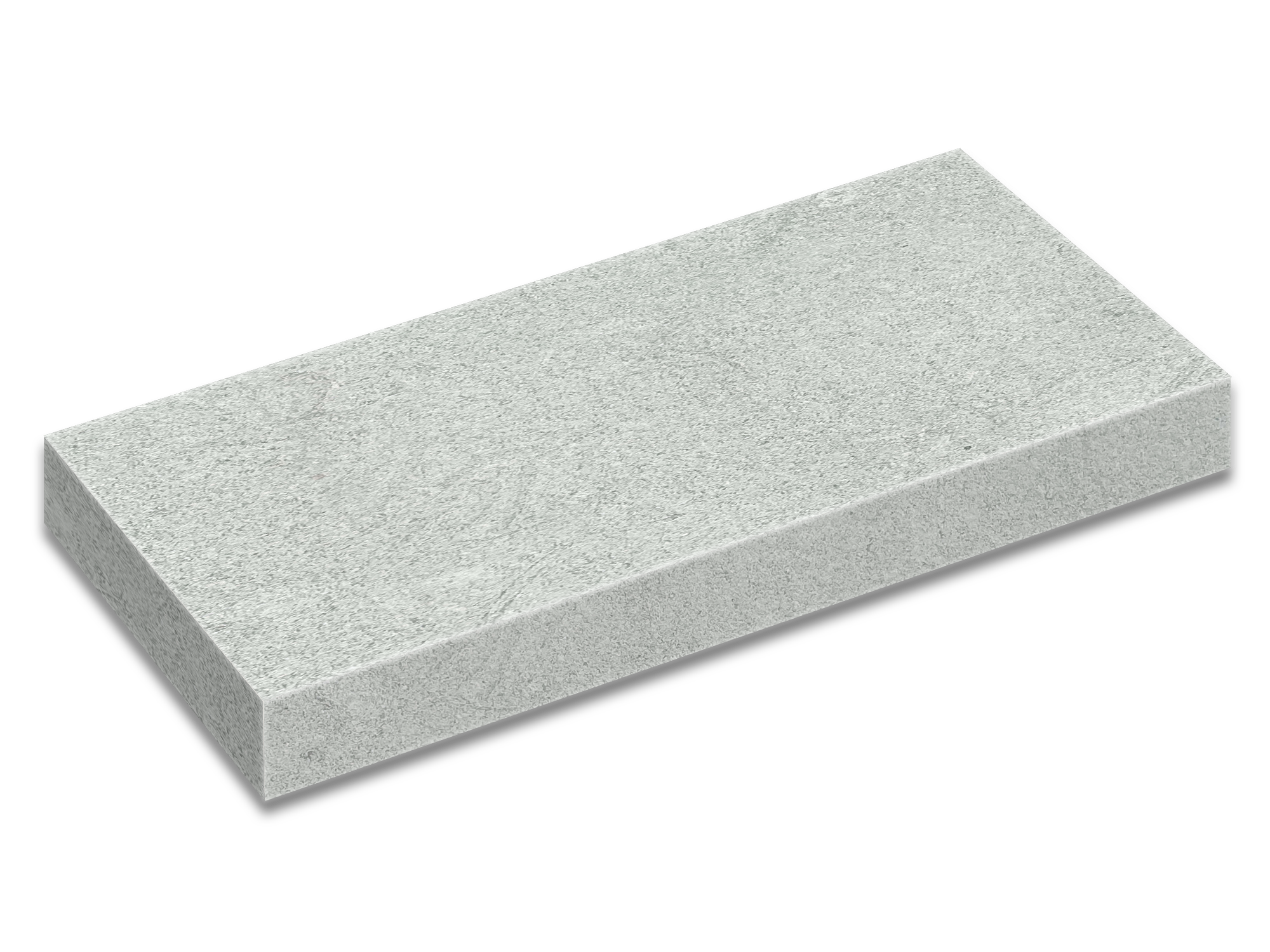 Rustic Grey marble coping and tread with a straight edge profile and a light gray, finely mottled surface.