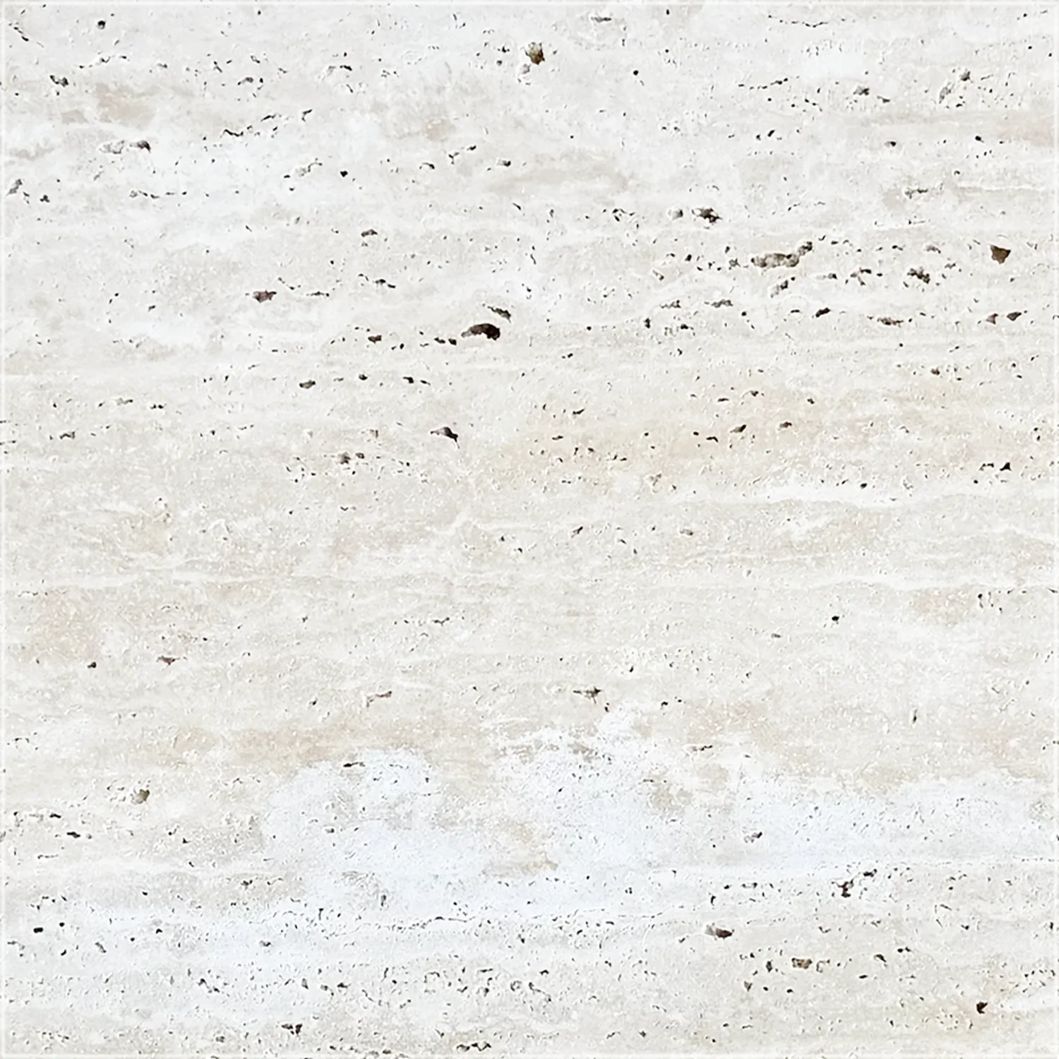 Unfilled honed Ivory Travertine Vein Cut tile with pale ivory tones, gently curved bands, and visible pores.