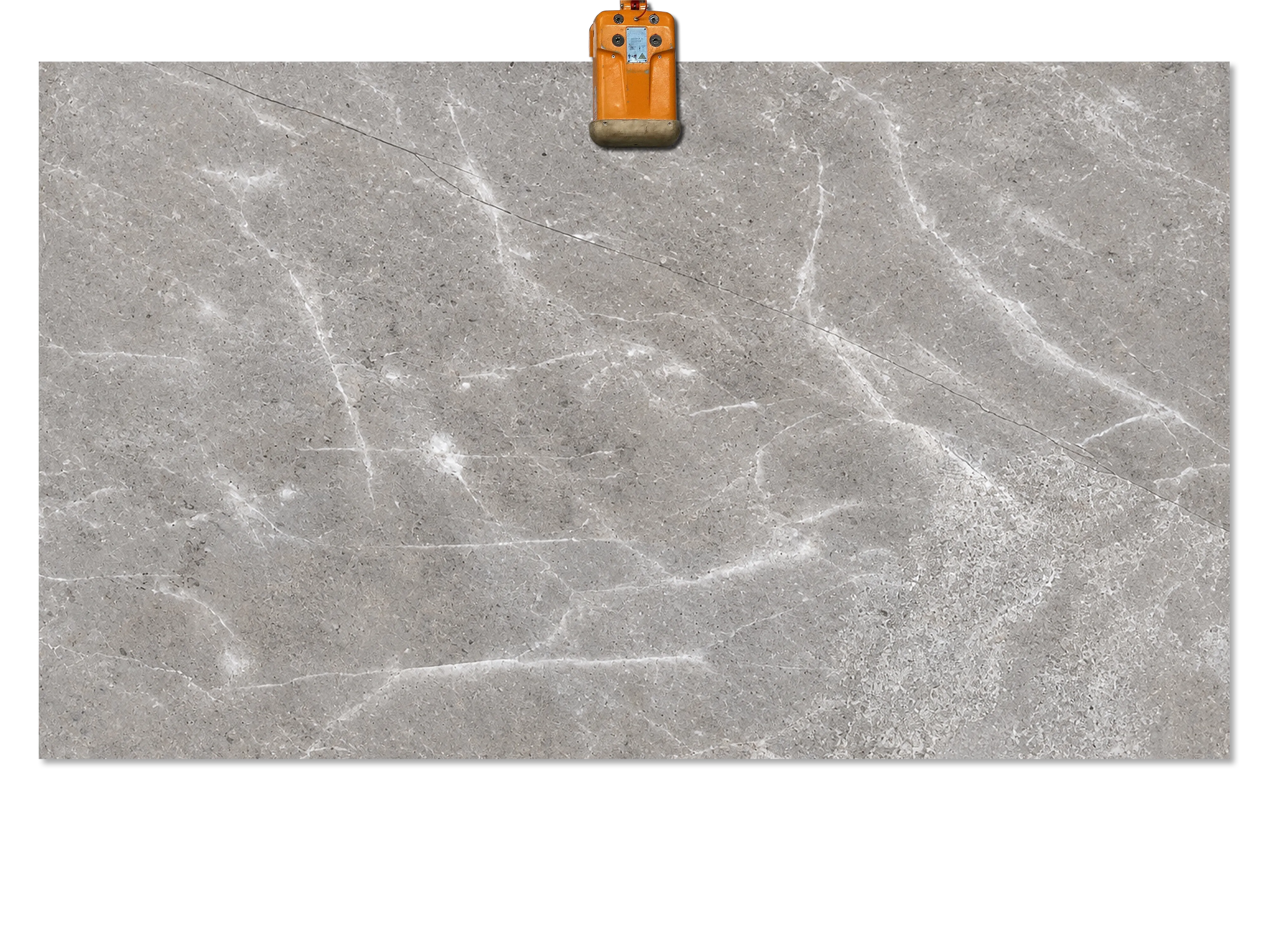 Tundra Grey Light marble slab with a pale gray background, intersecting white veins, and fine darker markings.