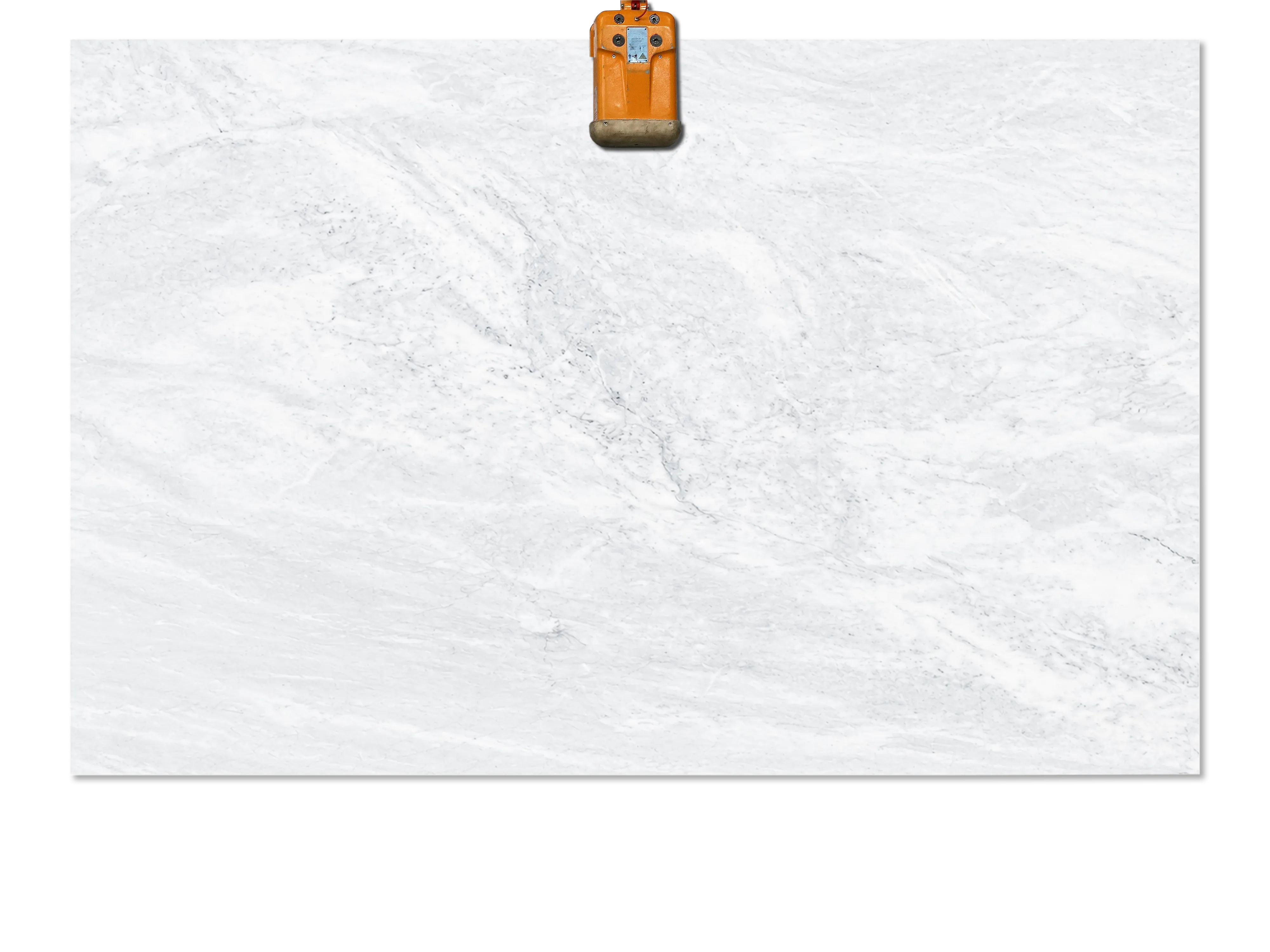 Mugla White marble slab with a white background, soft gray veining, and delicate feathered patterns.