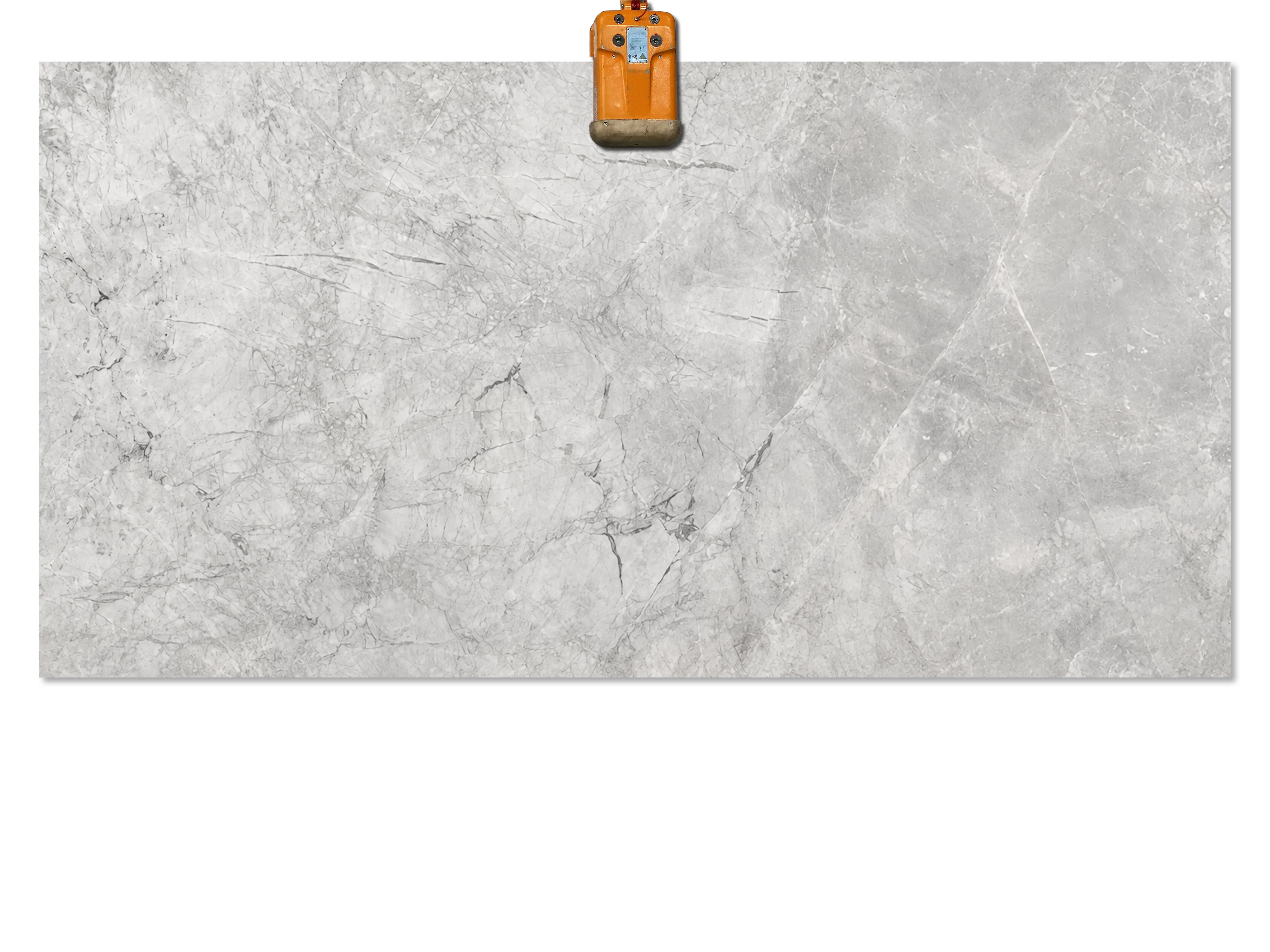 Invisible Grey marble slab with a pale gray and white background, fine branching gray veins, and soft tonal variation.