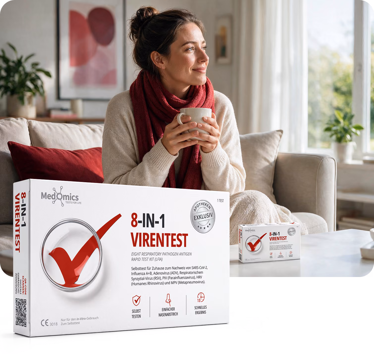 Medomics 8-in-1 Virentest Schnelltest Packung