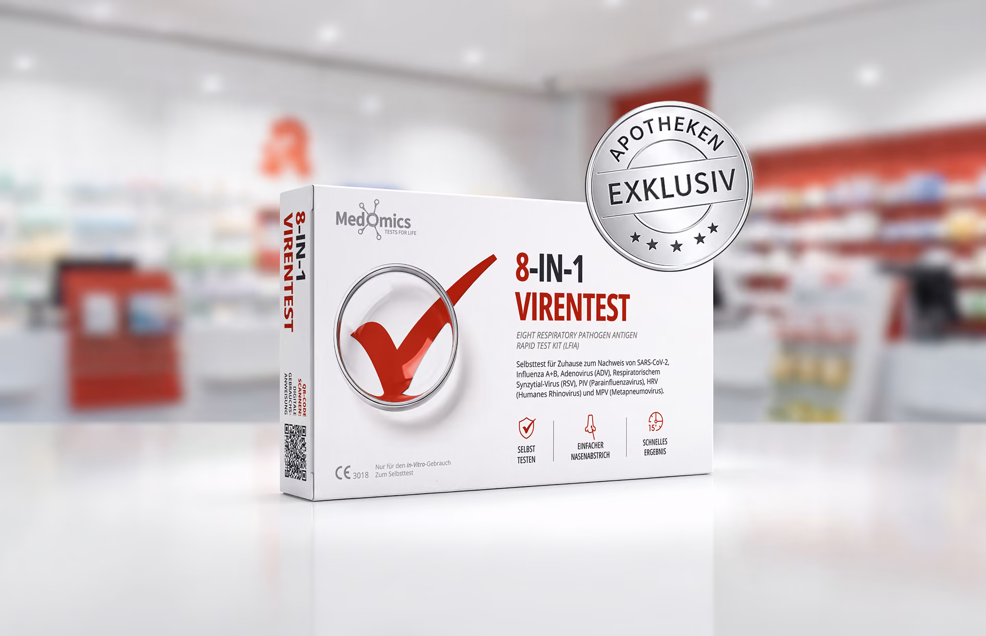 8-in-1 Virentest Verpackung Apotheken-Edition