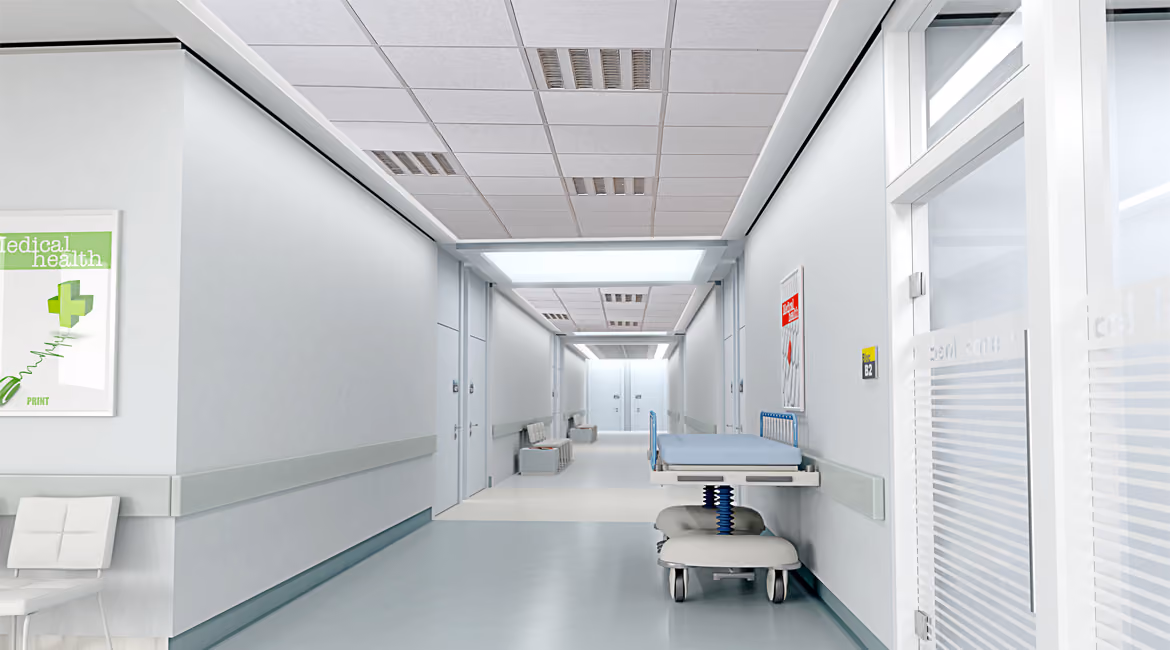 Parmephon Hygiene acoustic ceiling panel, view 2