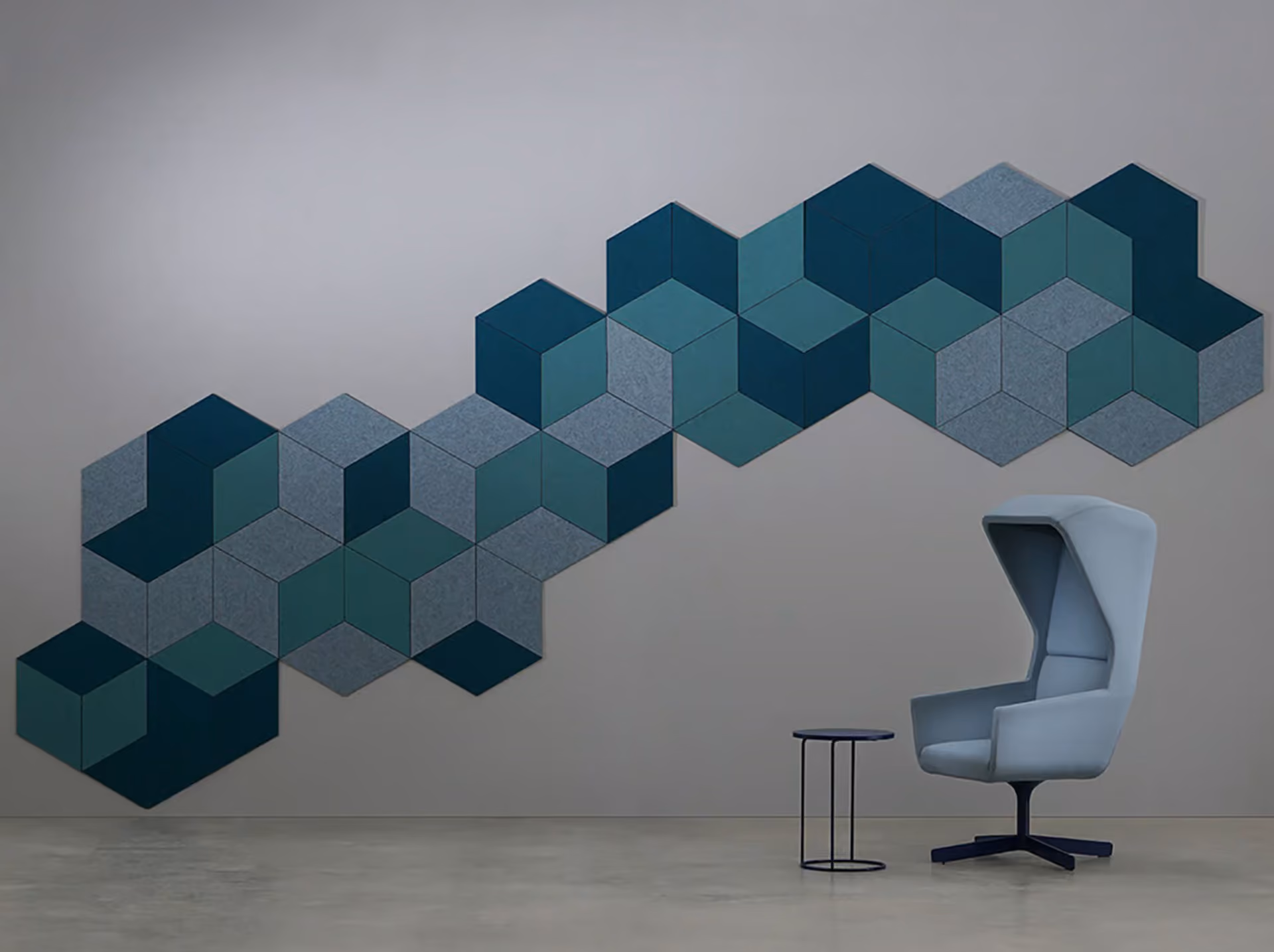 Rombus 3D acoustic panel by Feltouch