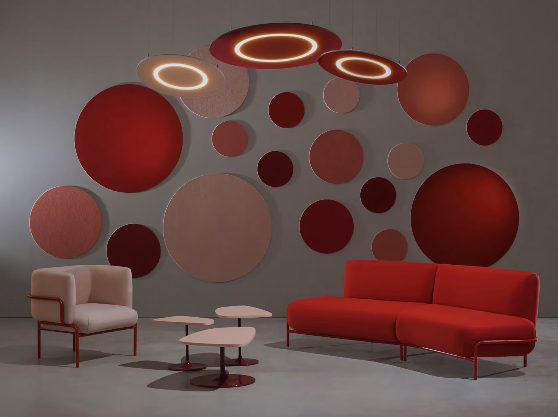 Circles 3D acoustic panel by Feltouch, view 1