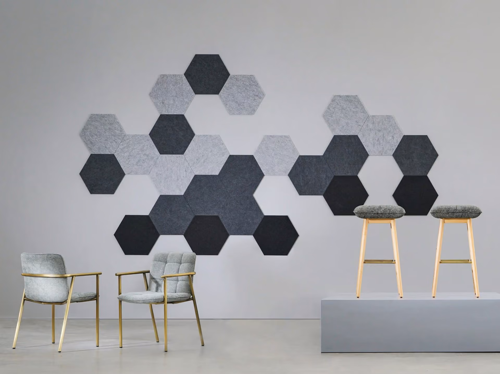 Hexagons 3D acoustic panel by Feltouch, view 1