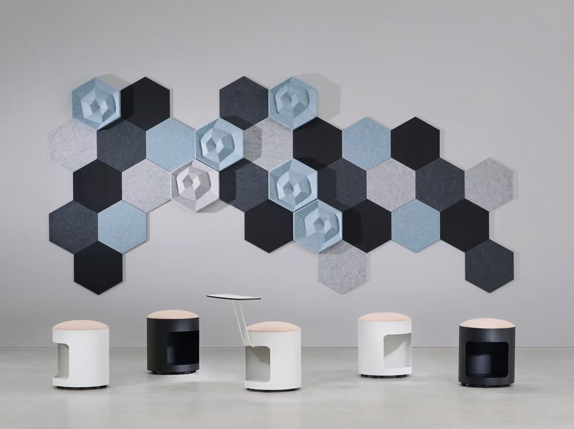 Hexagons 3D acoustic panel by Feltouch