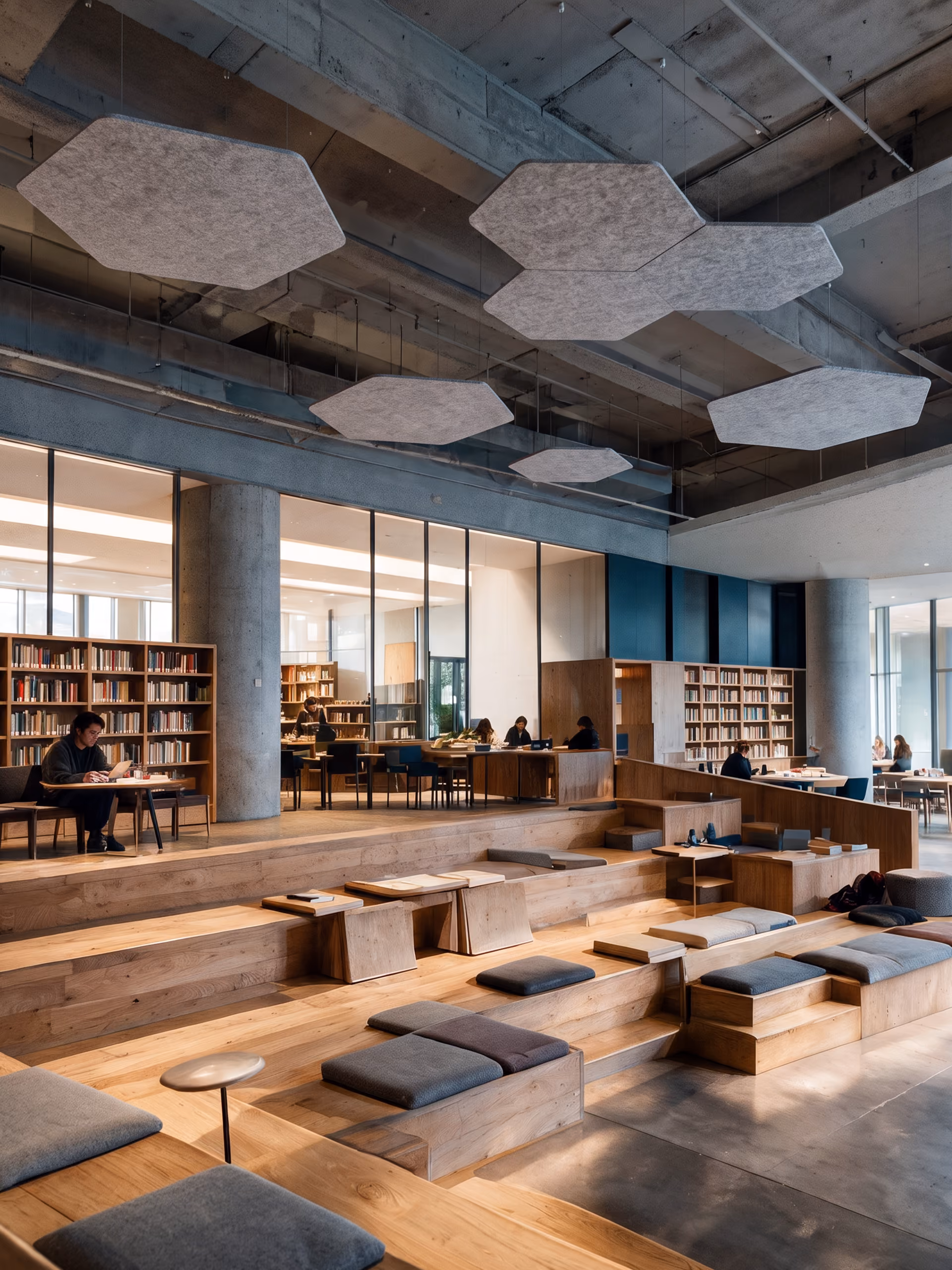 Hexagon Flat Cloud acoustic ceiling raft by Feltouch, view 2