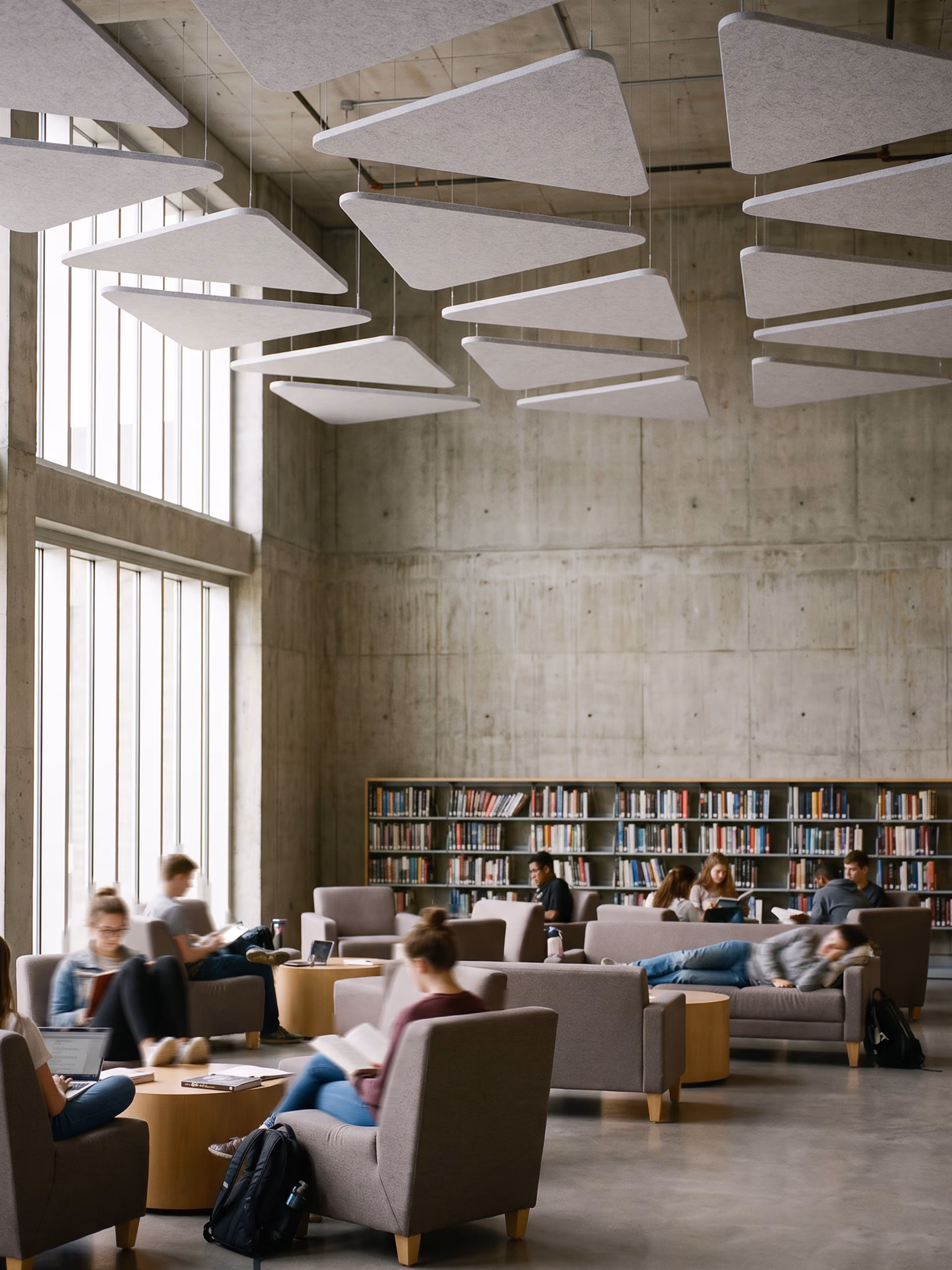 Triangle Flat Cloud acoustic ceiling raft by Feltouch