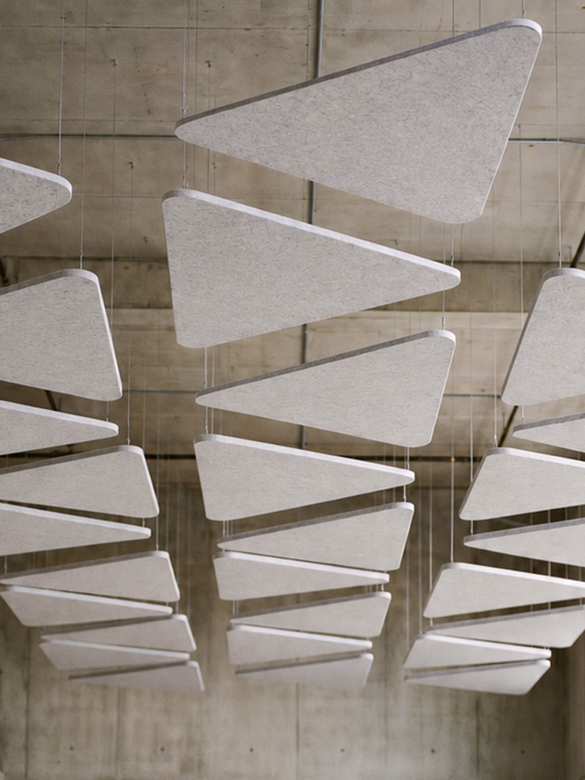 Triangle Flat Cloud acoustic ceiling raft by Feltouch, view 2