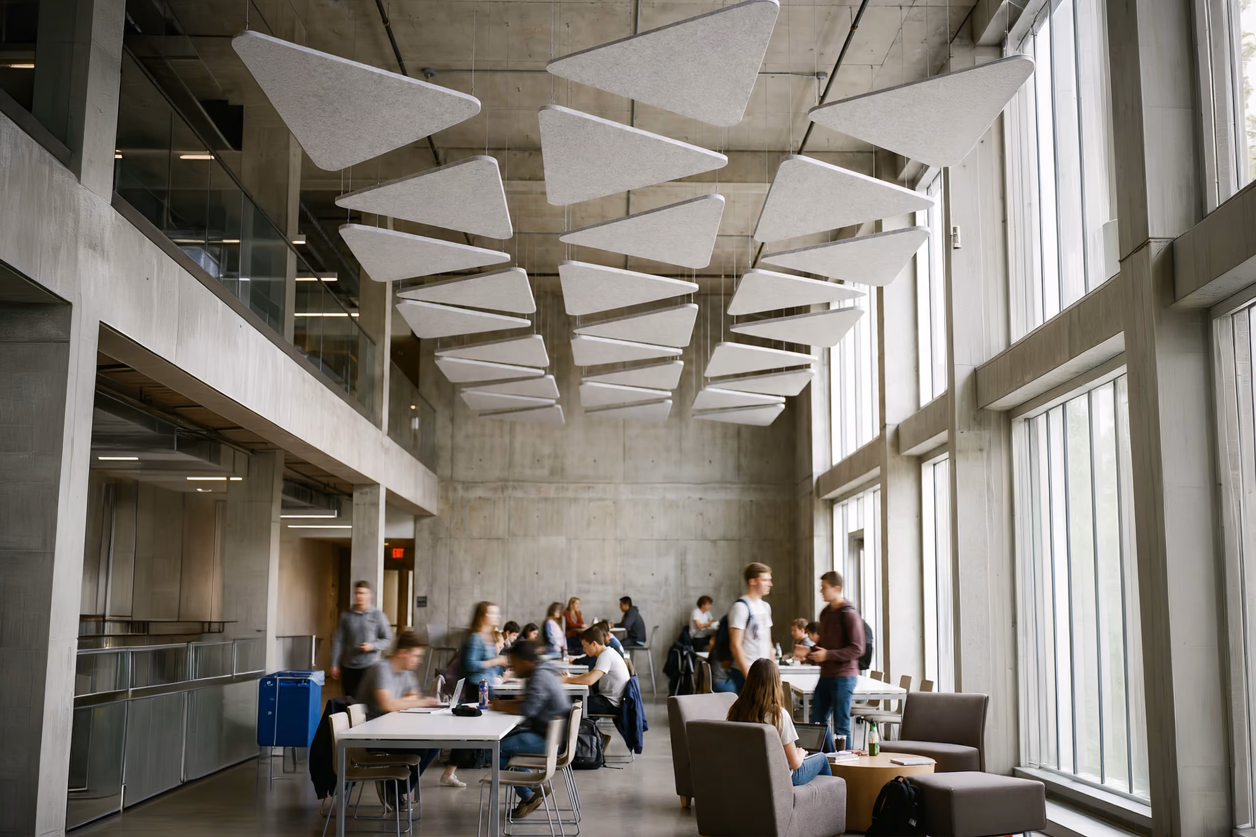 Triangle Flat Cloud acoustic ceiling raft by Feltouch