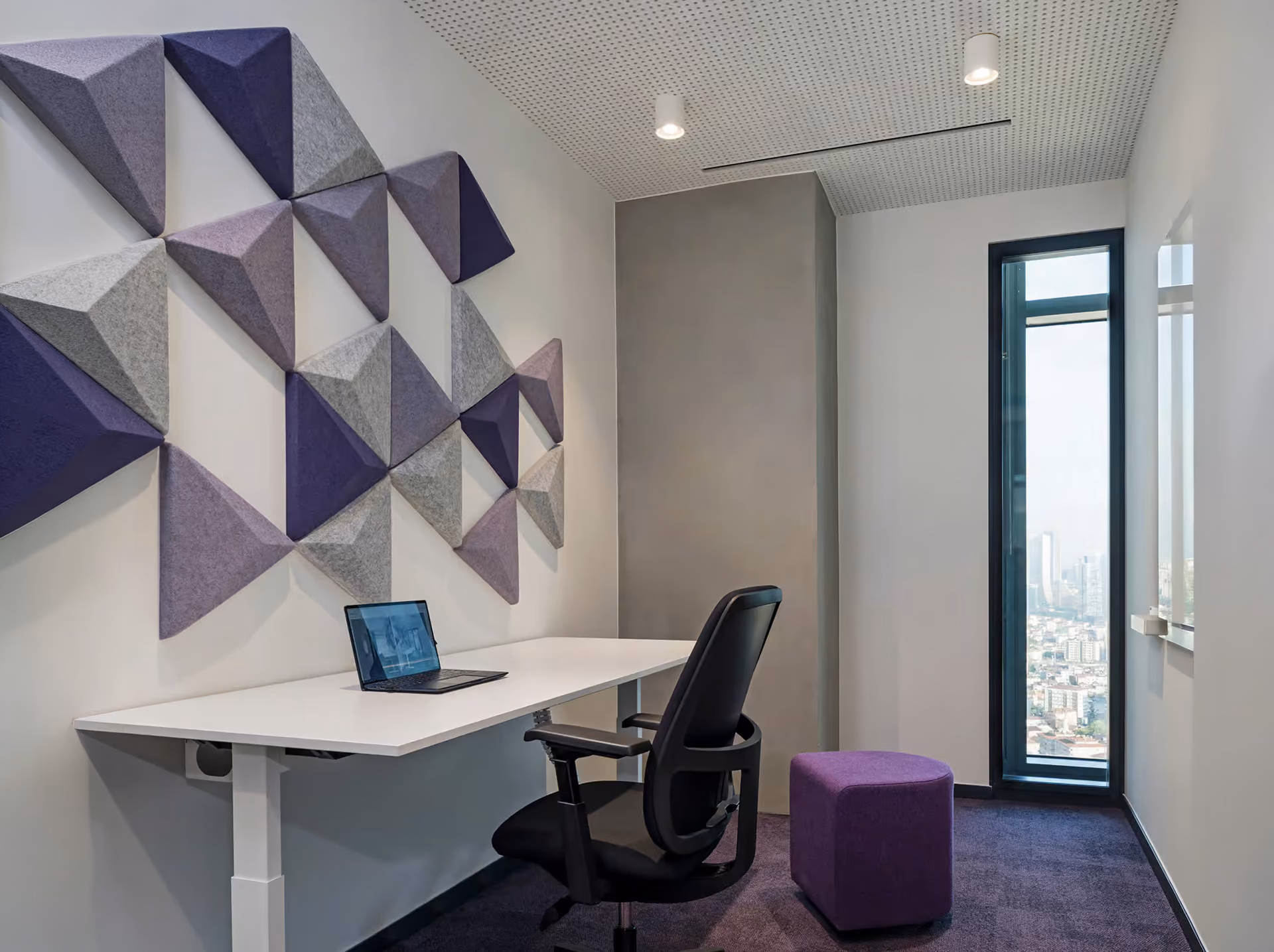 Rhino Triangle 3D acoustic panel by Feltouch, view 2