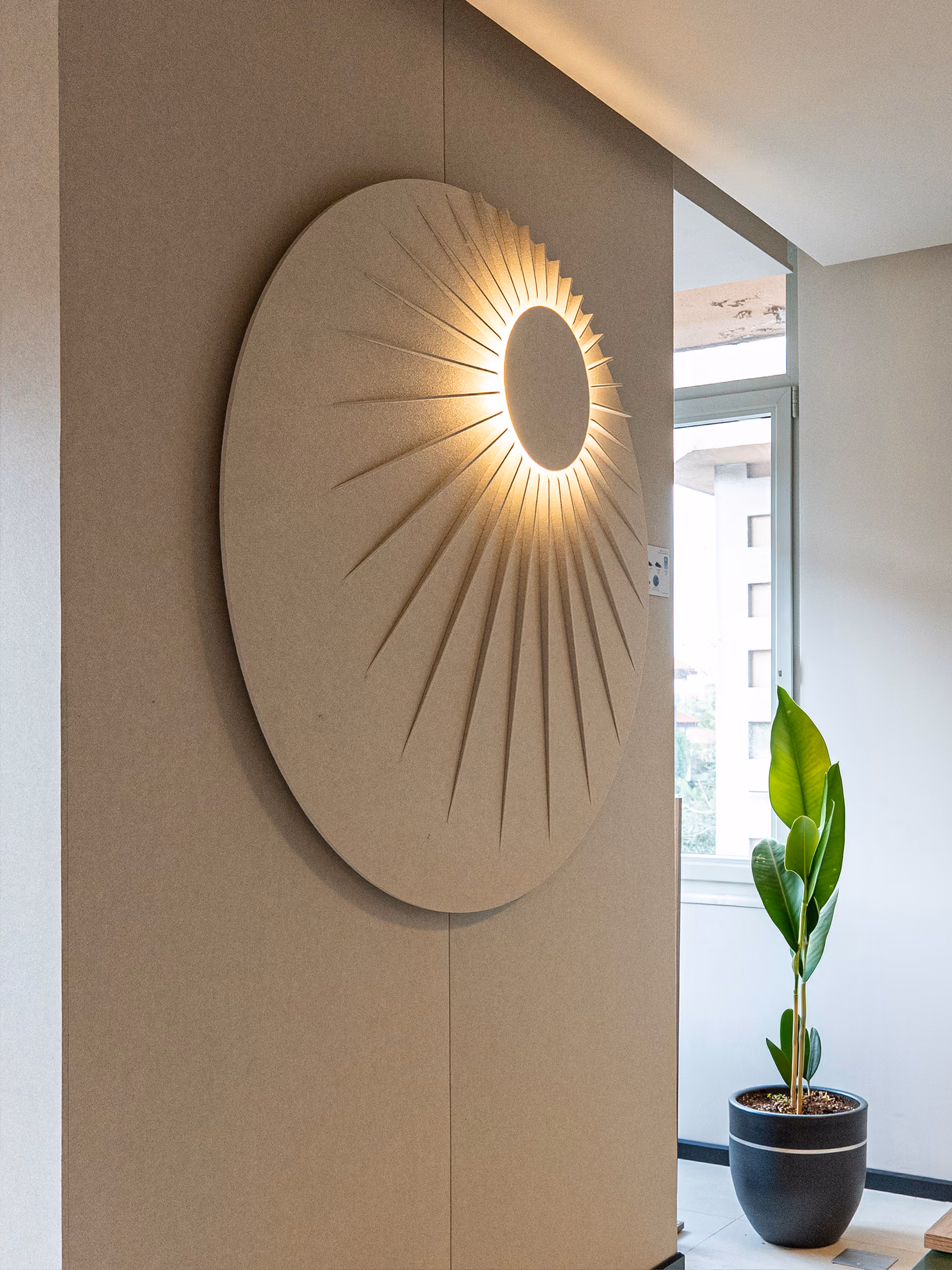 RA Circle Wall Lamp acoustic light by Feltouch, view 1