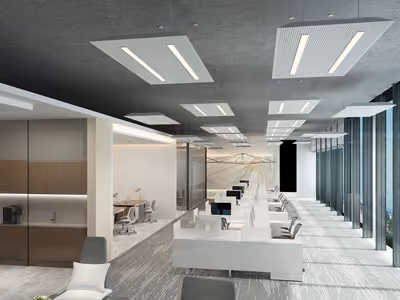 FLY Modules acoustic ceiling raft by Perfopan, view 2
