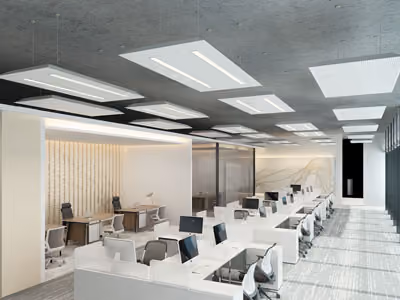 FLY Modules acoustic ceiling raft by Perfopan, view 3