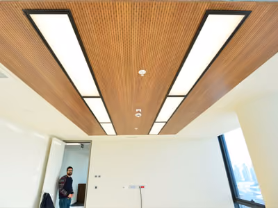 D-E Plank Ceiling System acoustic ceiling panel by Perfopan, view 2