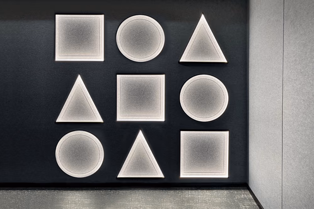 Custom-shaped acoustic panels tailored to a client's interior design