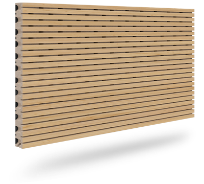Grooved wood acoustic panels