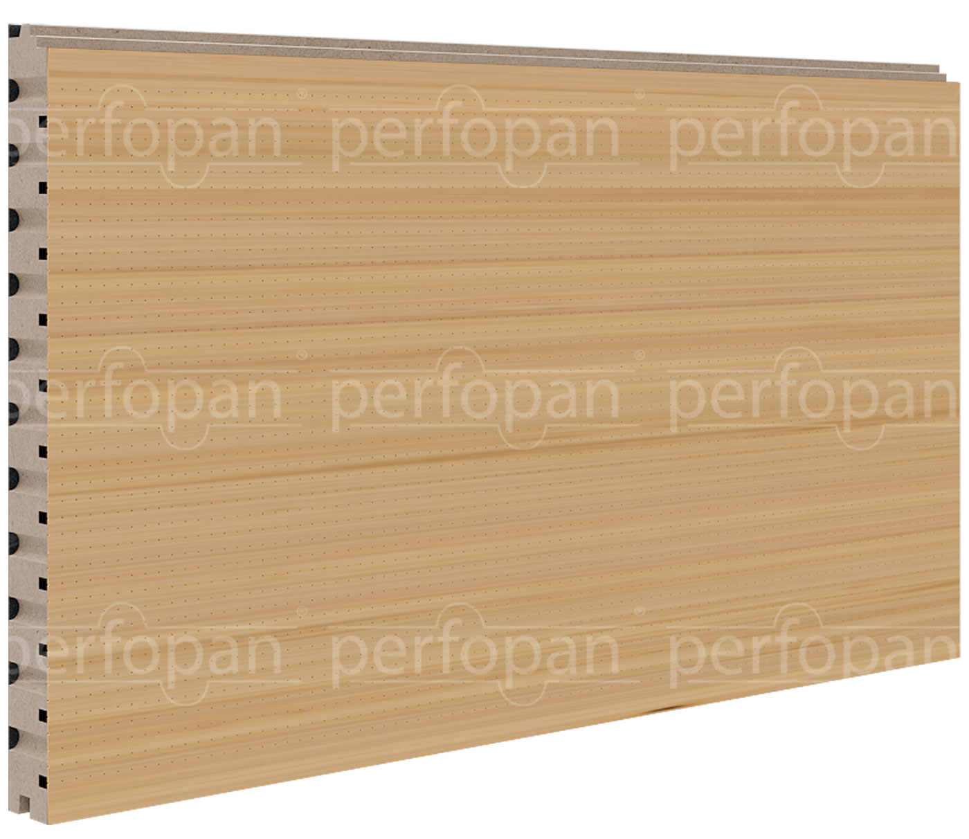 Microustic® MICRO 4x4x1 PR5% micro-perforated wood panel by Perfopan