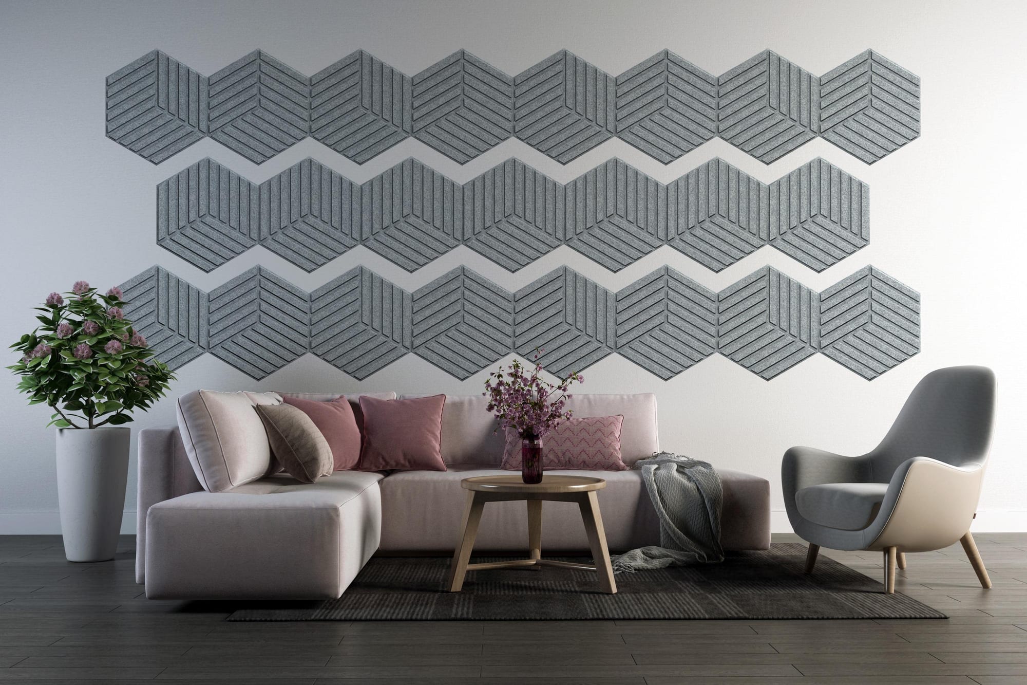 Hex-One Felt Panel installed in an interior