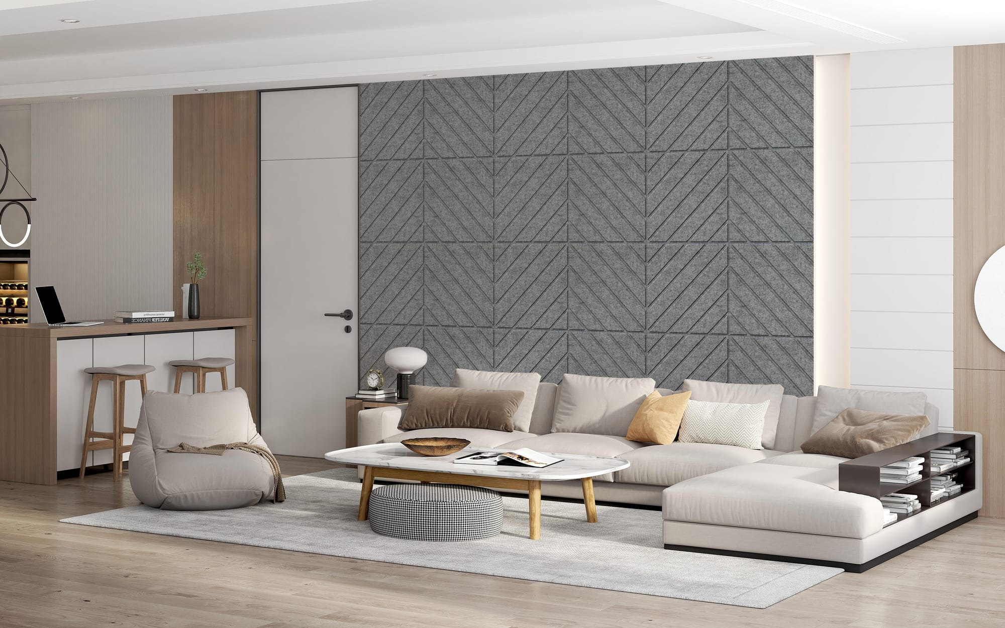 Cross Felt Panel installed in an interior