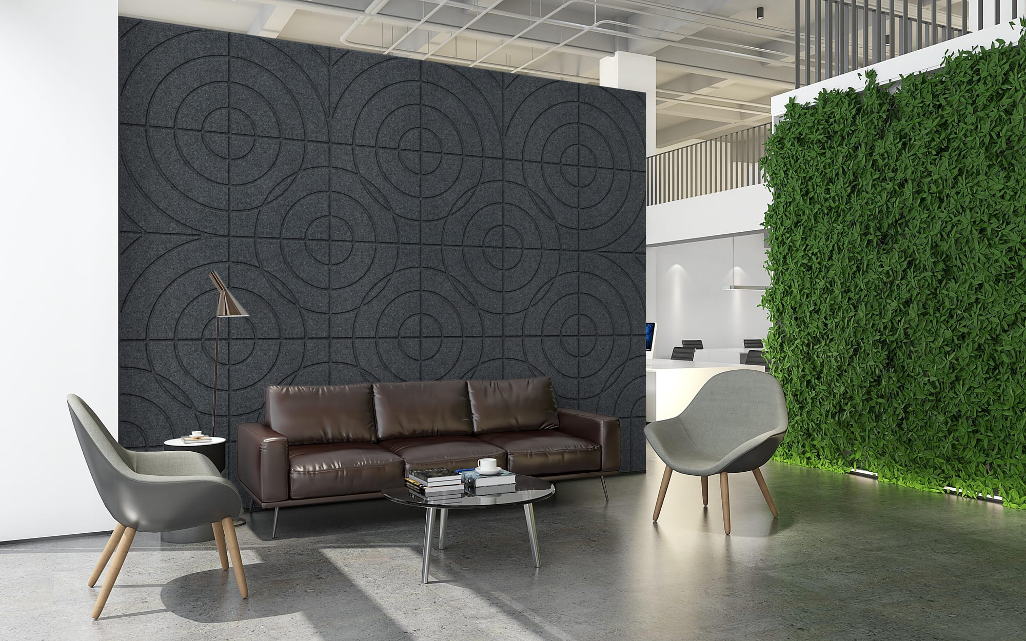 Corner Felt Panel installed in an interior