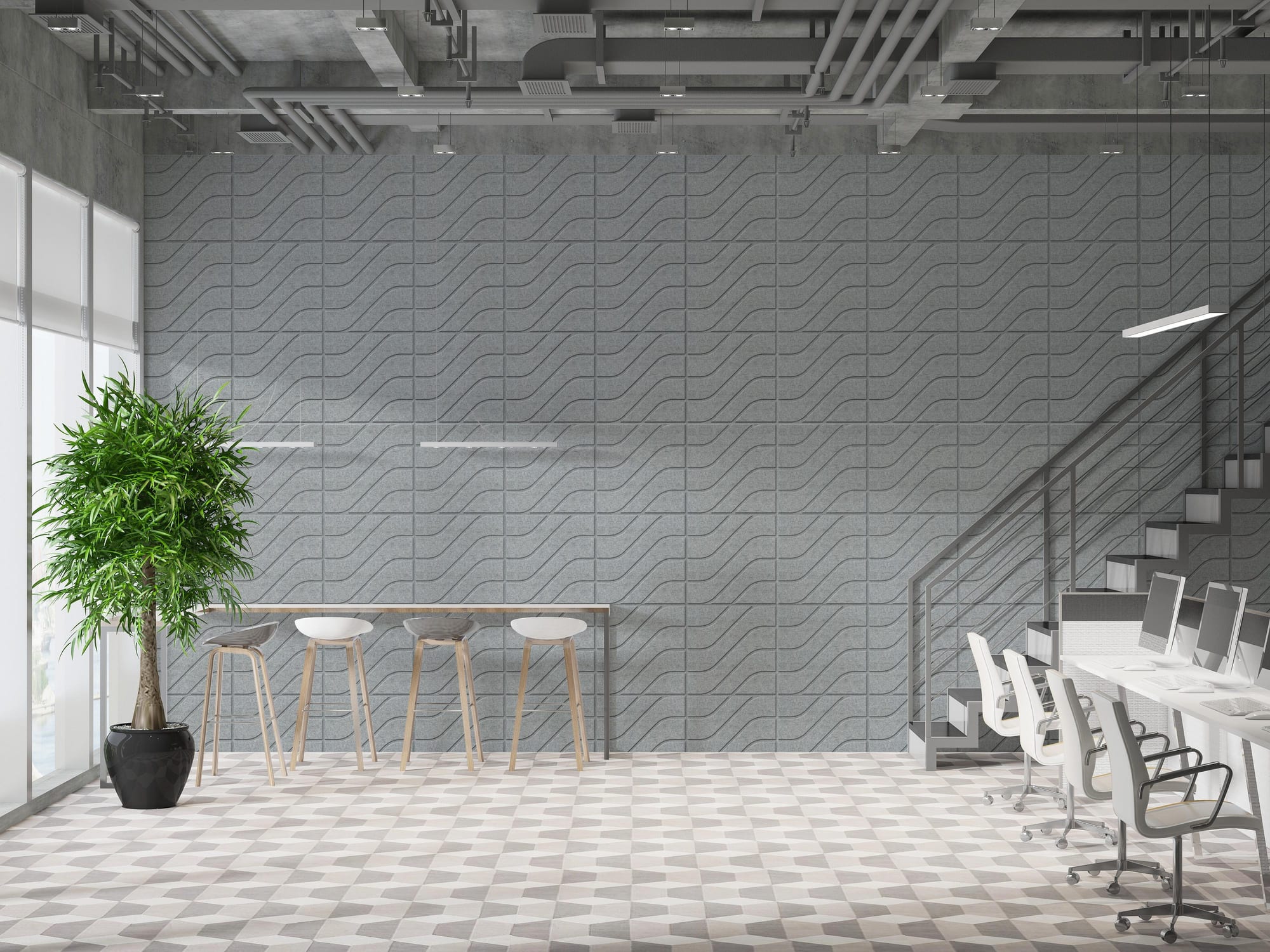 Zig installed in an interior
