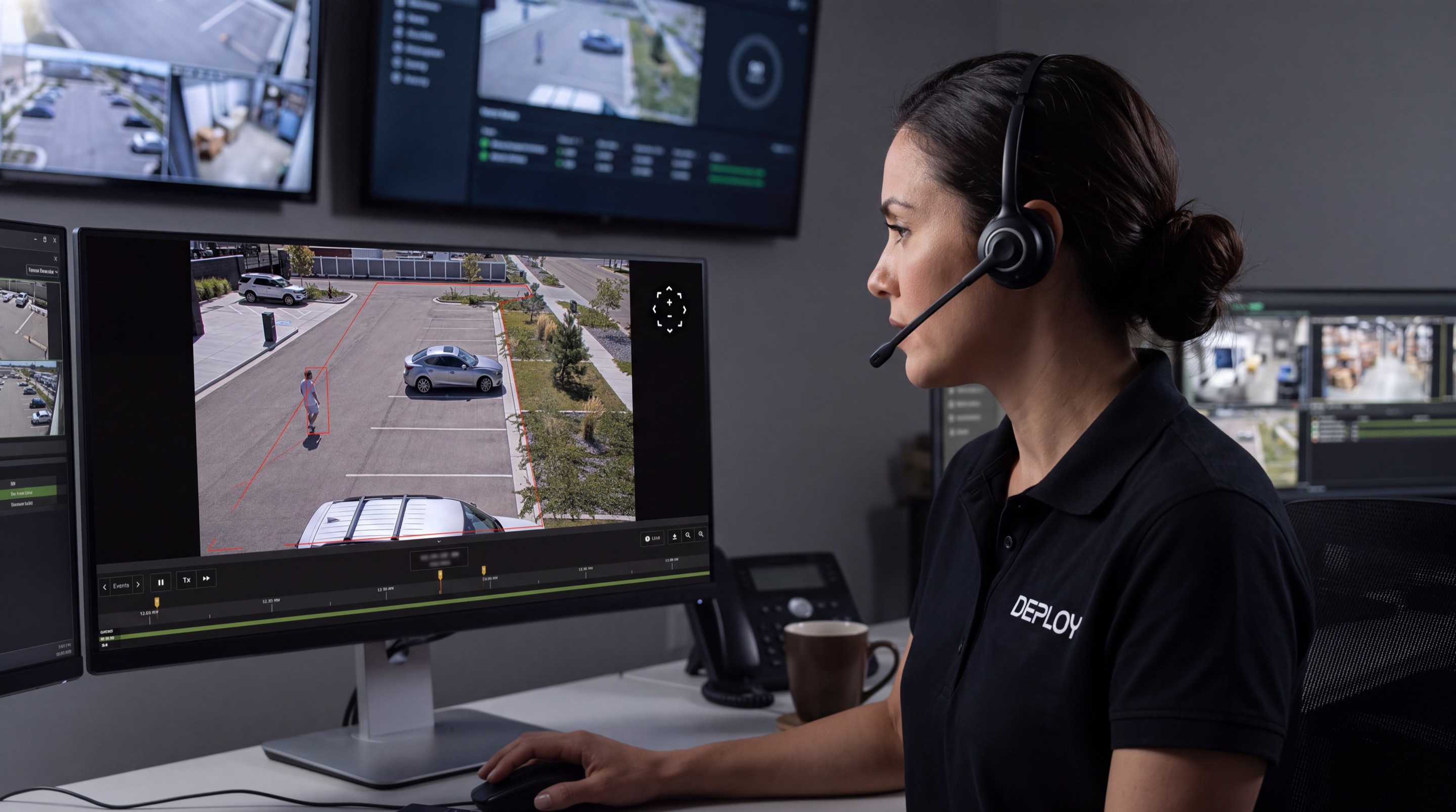 Deploy support representative monitoring customer sites