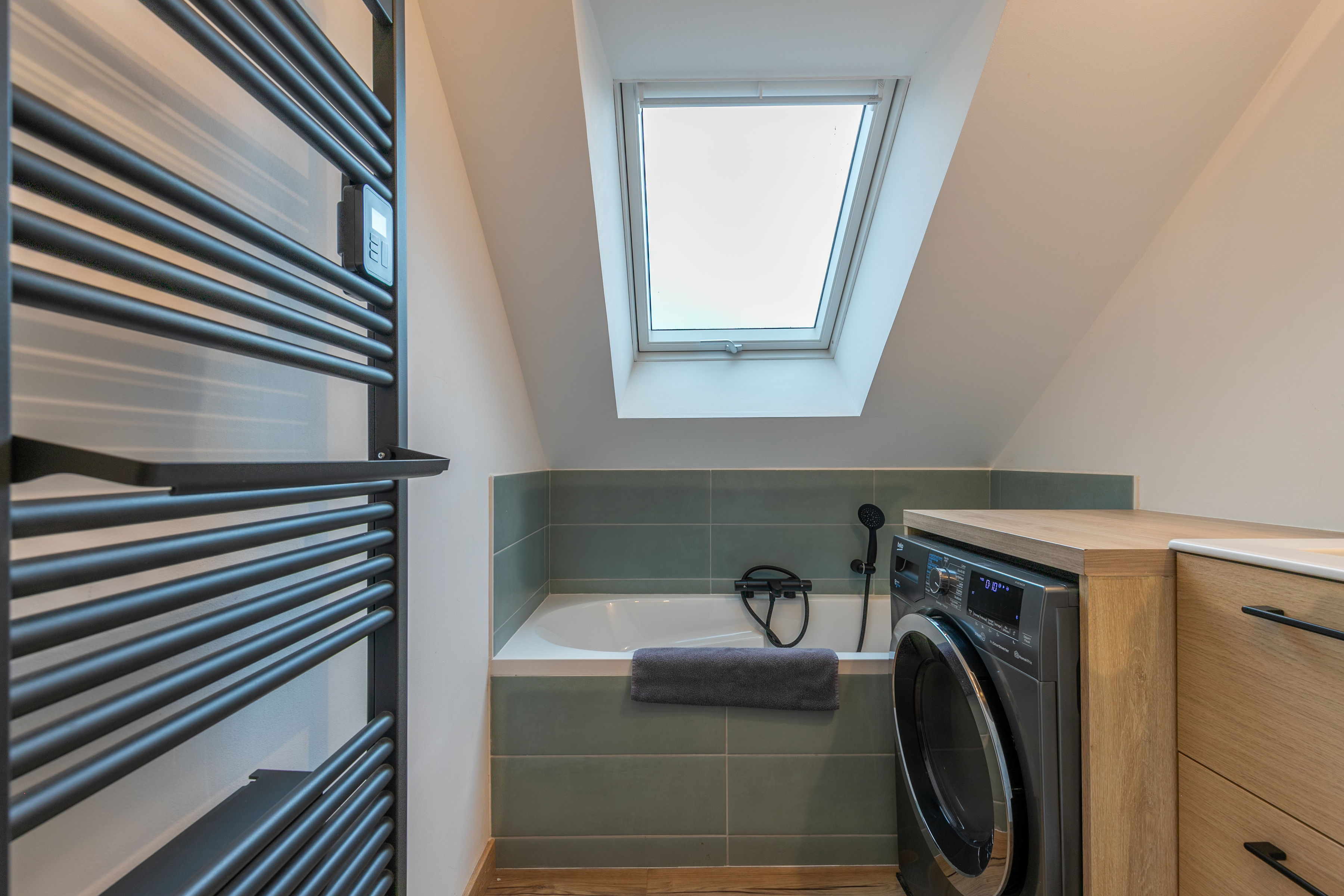 The bathroom with bathtub