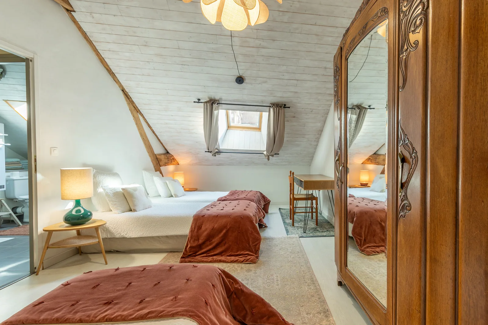 La chambre de trois lits du Loft