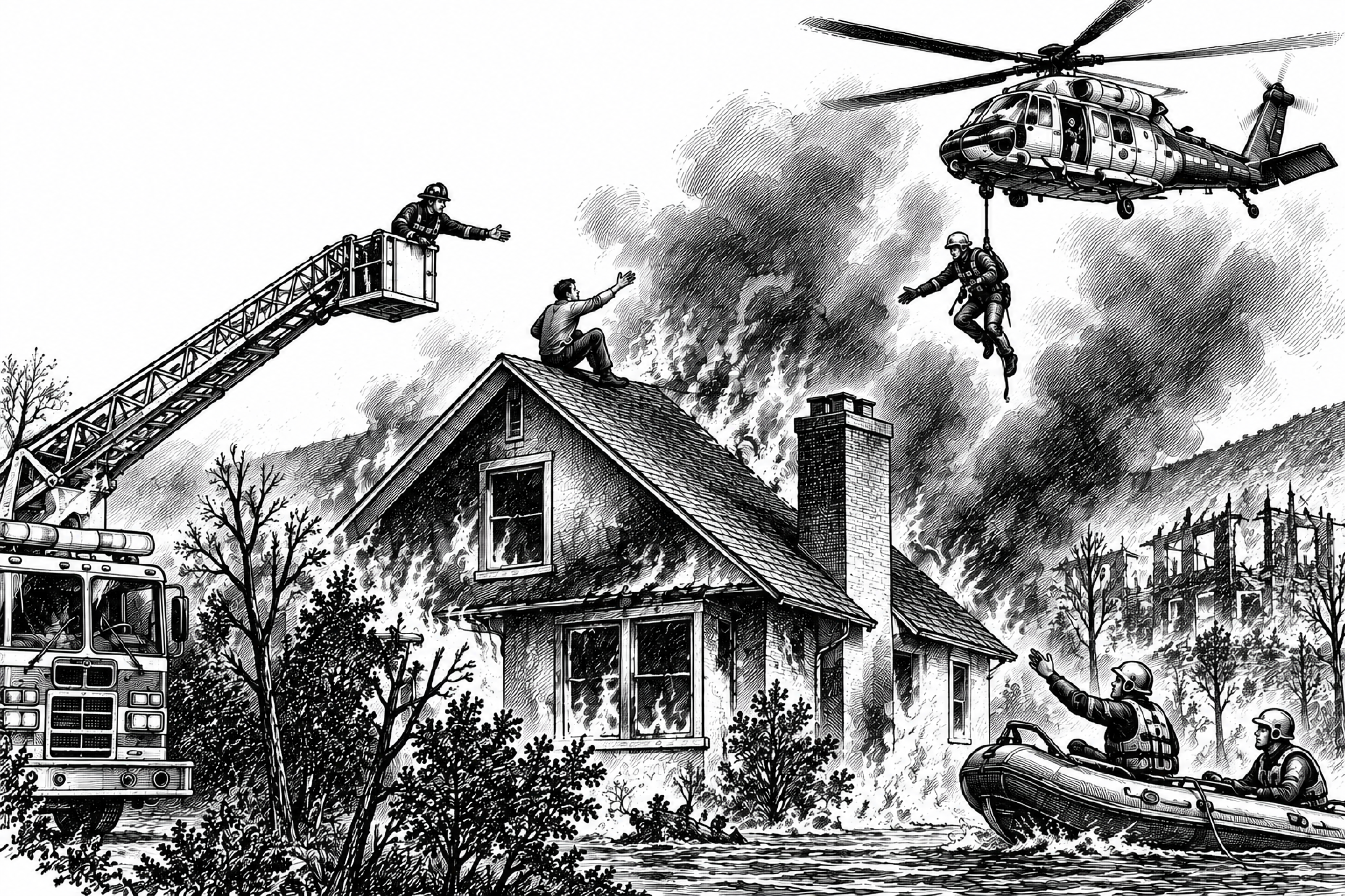 Illustration representing alternative options for resolving a homeowners insurance claim before filing a lawsuit.