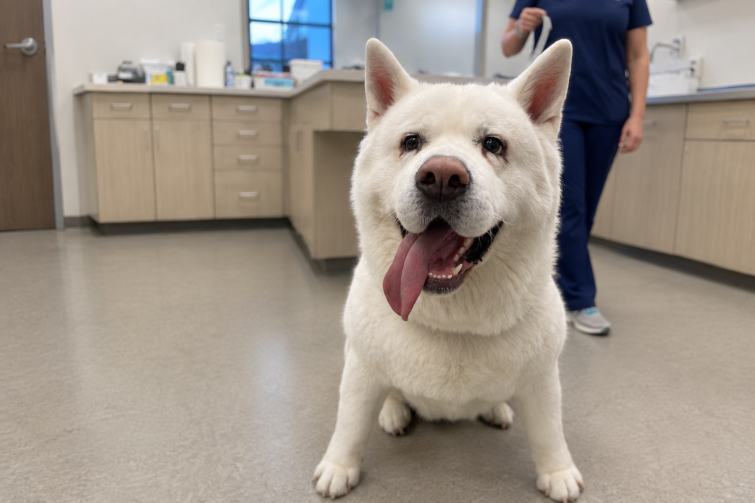 A dog at Carson Animal Hospital, recovering comfortably