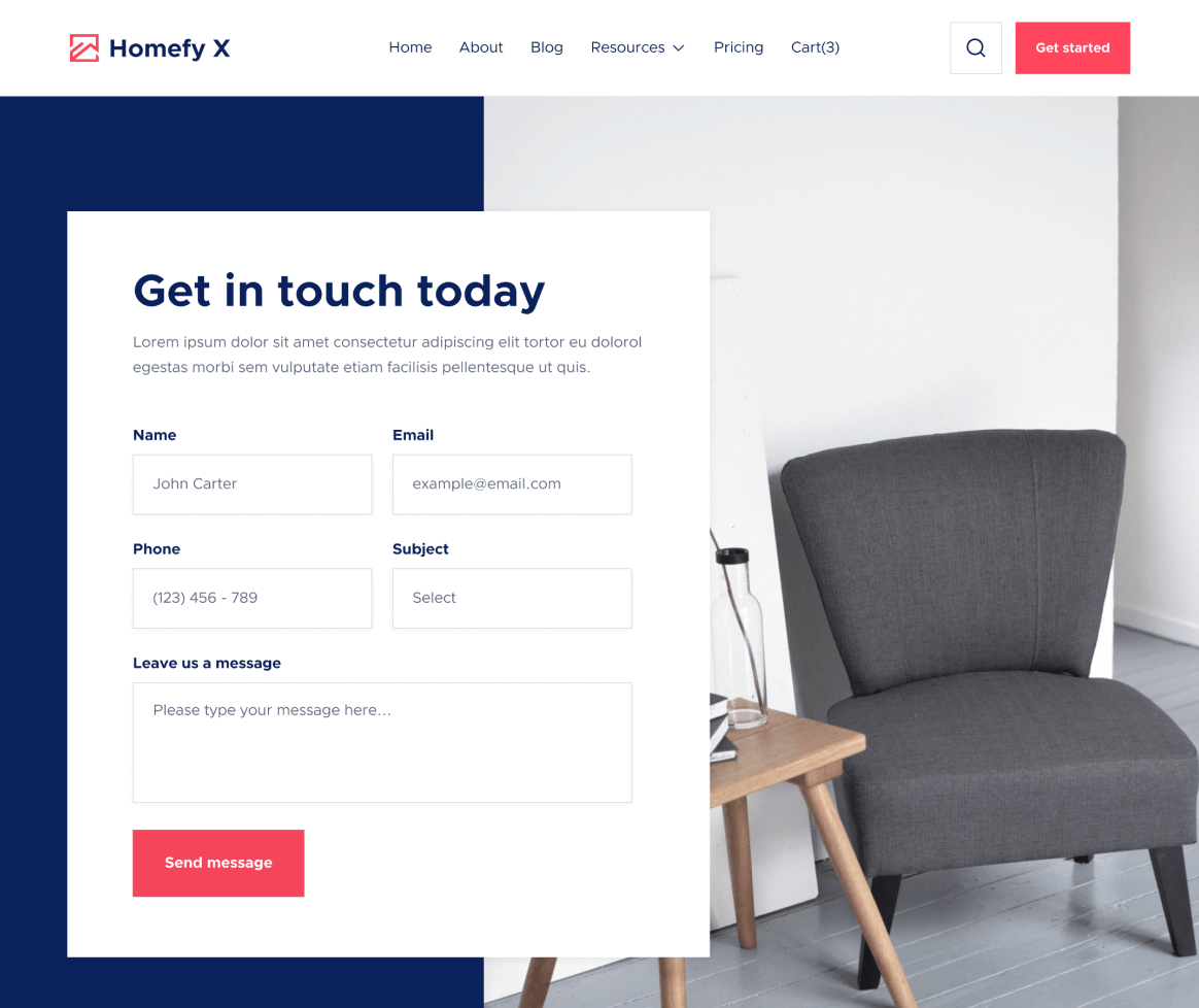 Contact V2 - Homefy X Webflow Template