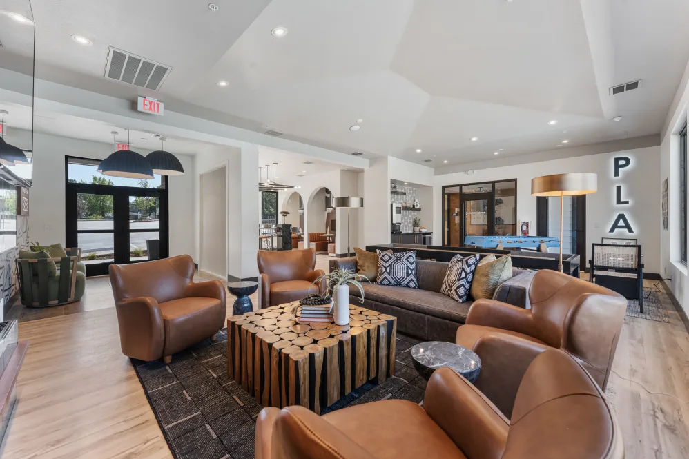 Resident clubhouse with indoor games and large TV