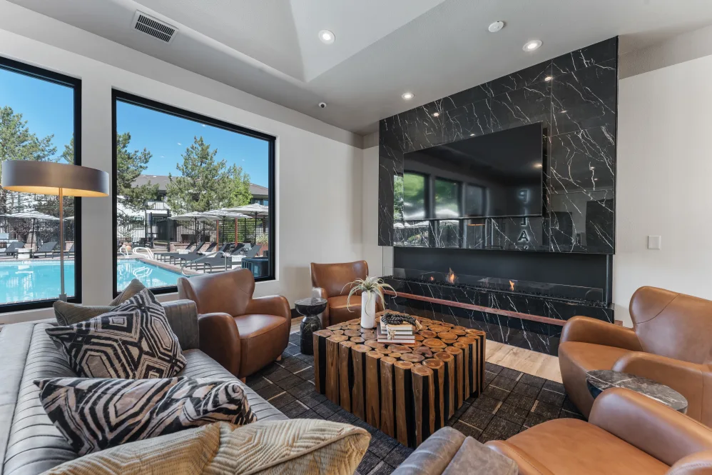 Resident clubhouse with indoor games and large TV