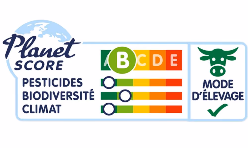 Visuel du Planet score, affichage environnemental