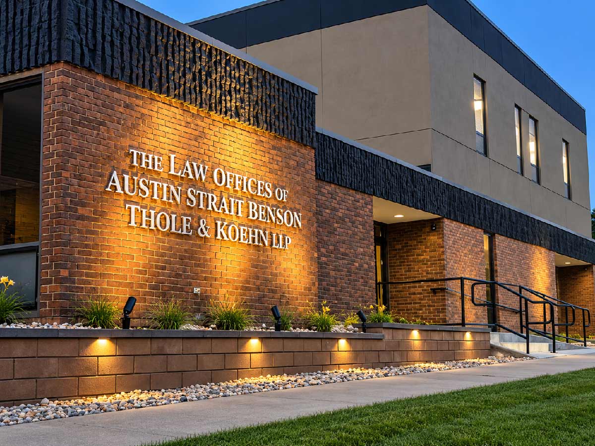 Austin Law building exterior sign