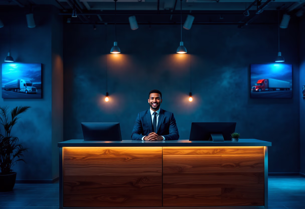 image of customer service area for a trucking company